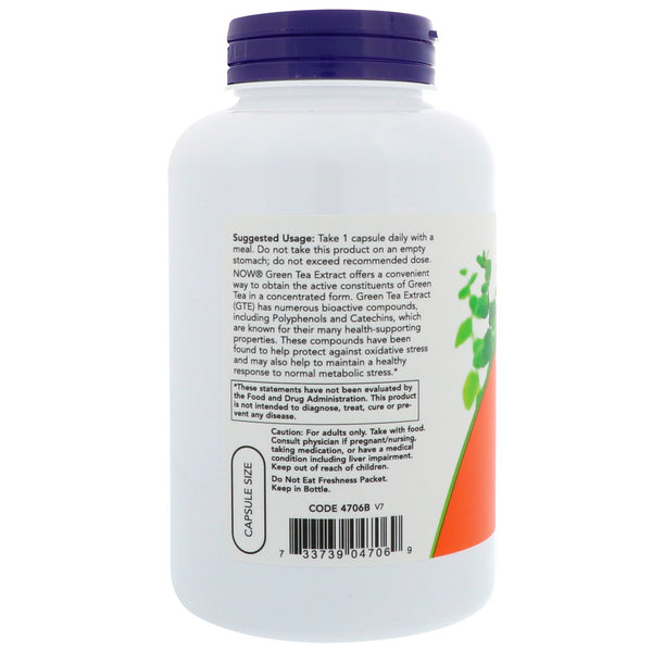 Now Foods, Green Tea Extract, 400 mg, 250 Veg Capsules - The Supplement Shop