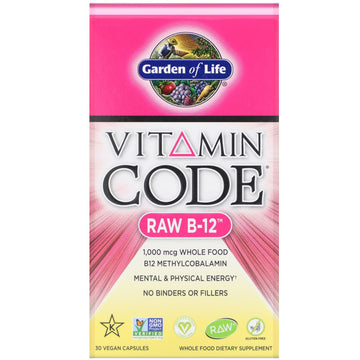 Garden of Life, Vitamin Code, RAW B-12, 30 Vegan Capsules