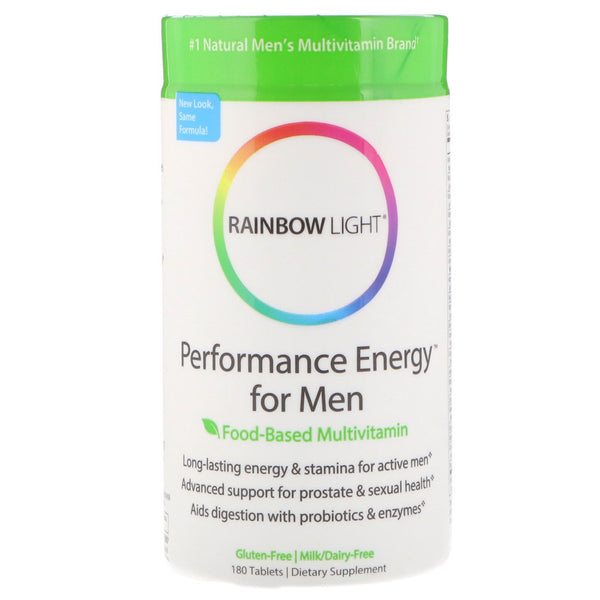 Rainbow Light, Performance Energy for Men, Food-Based Multivitamin, 180 Tablets - The Supplement Shop