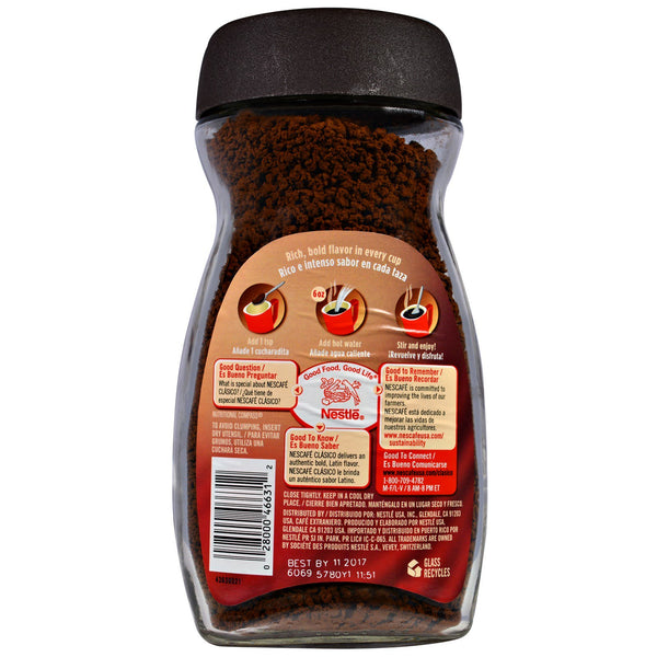 Nescafé, Clasico, Pure Instant Coffee, Dark Roast, 7 oz (200 g) - The Supplement Shop