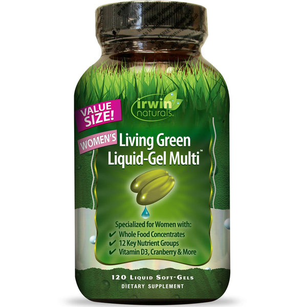 Irwin Naturals, Women's Living Green Liquid-Gel Multi, 120 Liquid Soft-Gels - The Supplement Shop