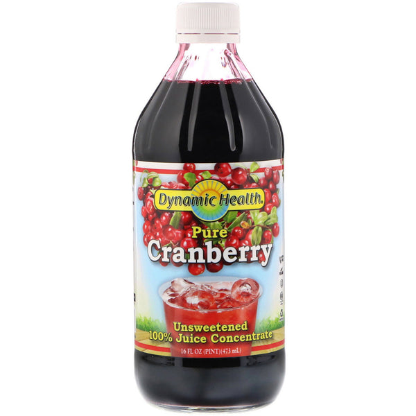 Dynamic Health Laboratories, Pure Cranberry, 100% Juice Concentrate, Unsweetened, 16 fl oz (473 ml) - The Supplement Shop