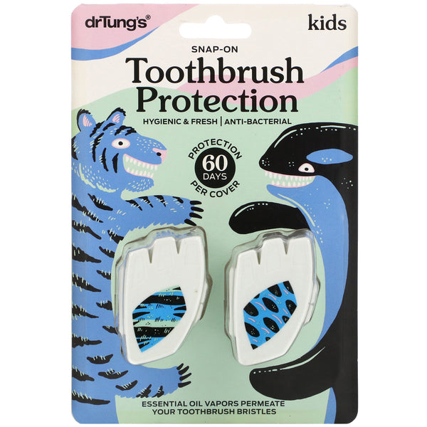 Dr. Tung's, Kid's Snap-On Toothbrush Protection, 2 Count - The Supplement Shop