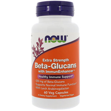 Now Foods, Beta-Glucans, with ImmunEnhancer, Extra Strength, 250 mg, 60 Veg Capsules