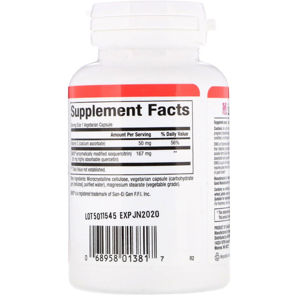 Natural Factors, Biaoctive Quercetin EMIQ, 50 mg, 60 Vegetarian Capsule - The Supplement Shop