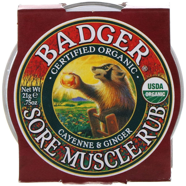 Badger Company, Sore Muscle Rub, Cayenne & Ginger, .75 oz (21 g) - The Supplement Shop