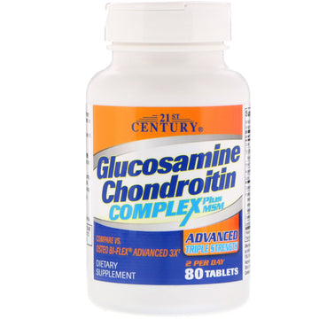 21st Century, Glucosamine Chondroitin Complex Plus MSM, Advanced Triple Strength, 80 Tablets