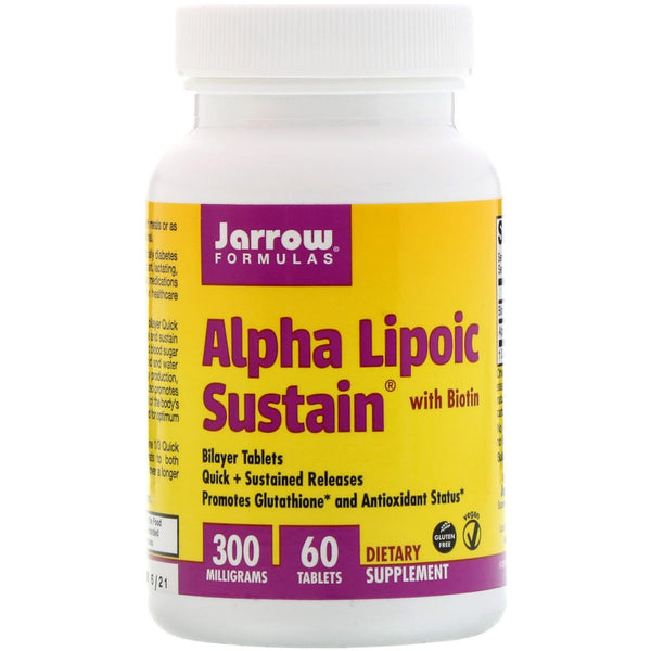 Jarrow Formulas, Alpha Lipoic Sustain with Biotin, 300 mg, 60 Tablets - The Supplement Shop