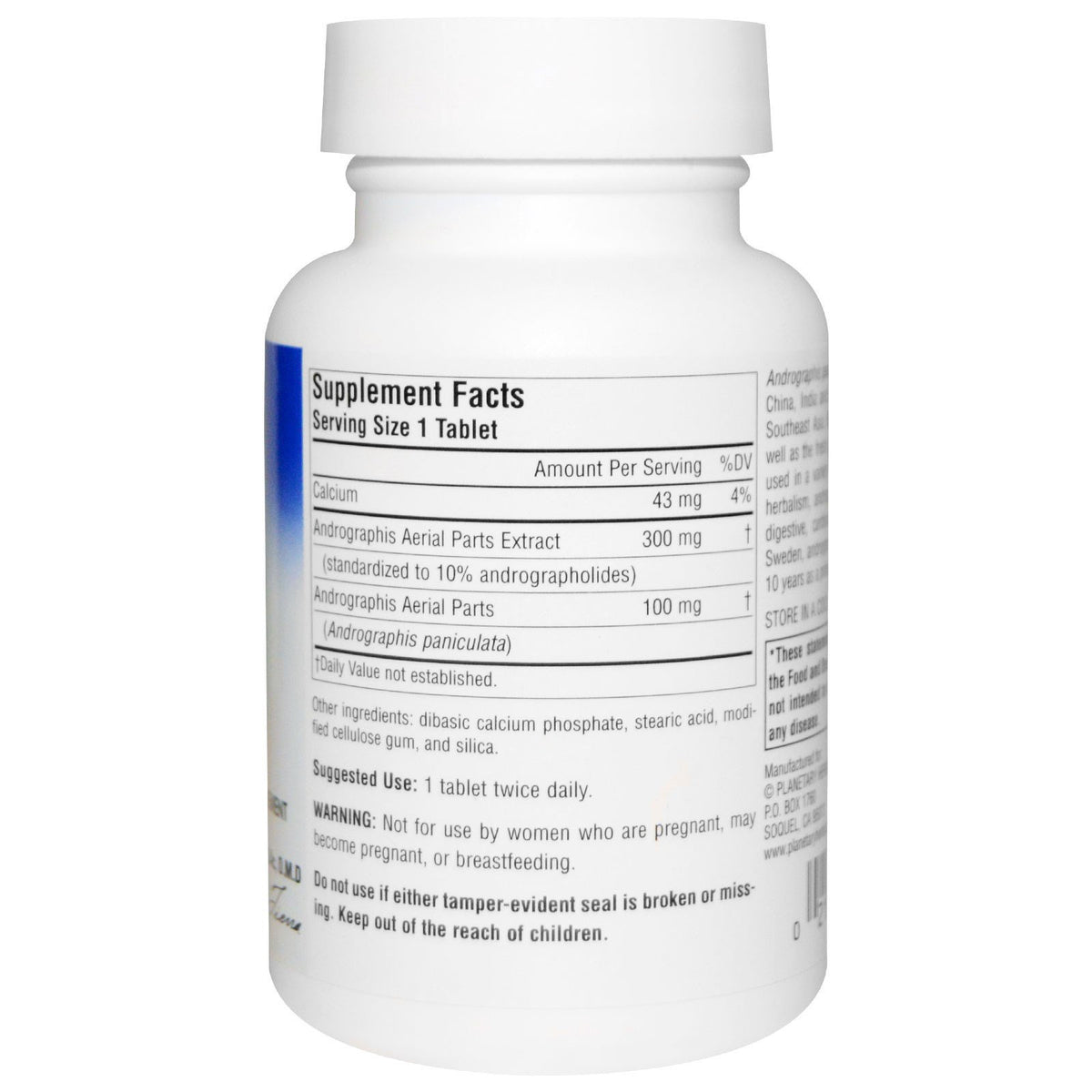 Planetary Herbals, Full Spectrum™ Andrographis, 400 mg, 120 Tablets ...