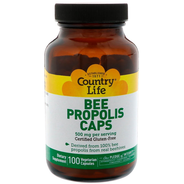 Country Life, Bee Propolis Caps, 500 mg, 100 Vegetarian Capsules - The Supplement Shop