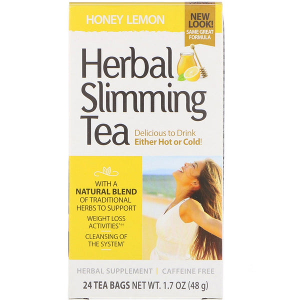 21st Century, Herbal Slimming Tea, Honey Lemon, Caffeine Free, 24 Tea Bags, 1.7 oz (48 g) - The Supplement Shop