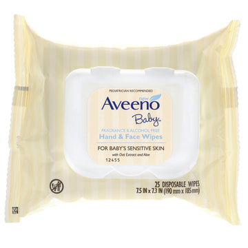 Aveeno, Baby Hand & Face Wipes, 25 Disposable Wipes