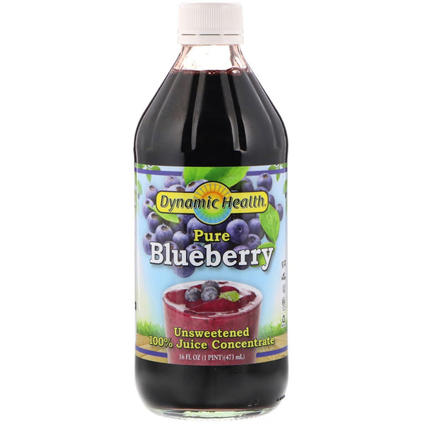Dynamic Health Laboratories, Pure Blueberry, 100% Juice Concentrate, Unsweetened, 16 fl oz (473 ml) - The Supplement Shop