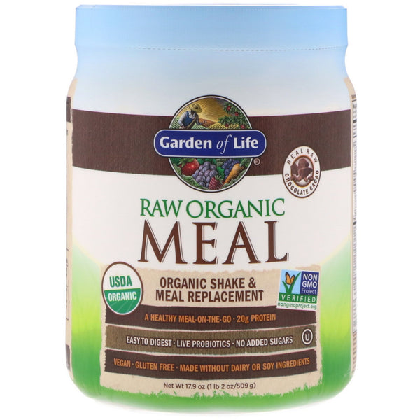 Garden of Life, RAW Organic Meal, Shake & Meal Replacement, Chocolate Cacao, 17.9 oz (509 g) - The Supplement Shop