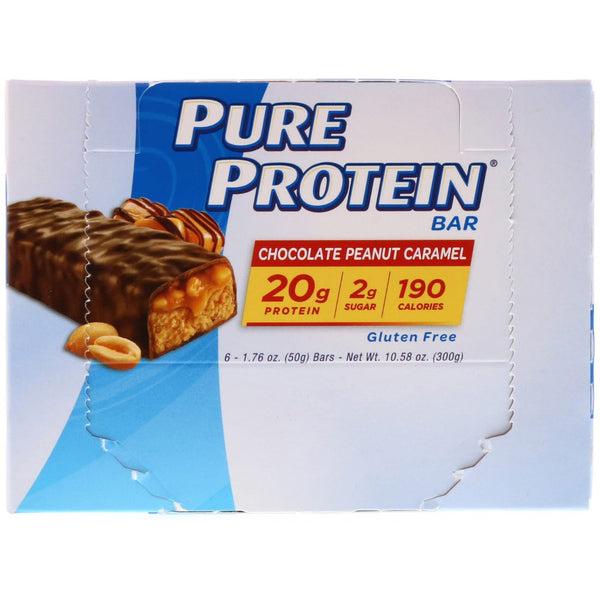 Pure Protein, Chocolate Peanut Caramel Bars, 6 Bars, 1.76 oz (50 g) Each - The Supplement Shop