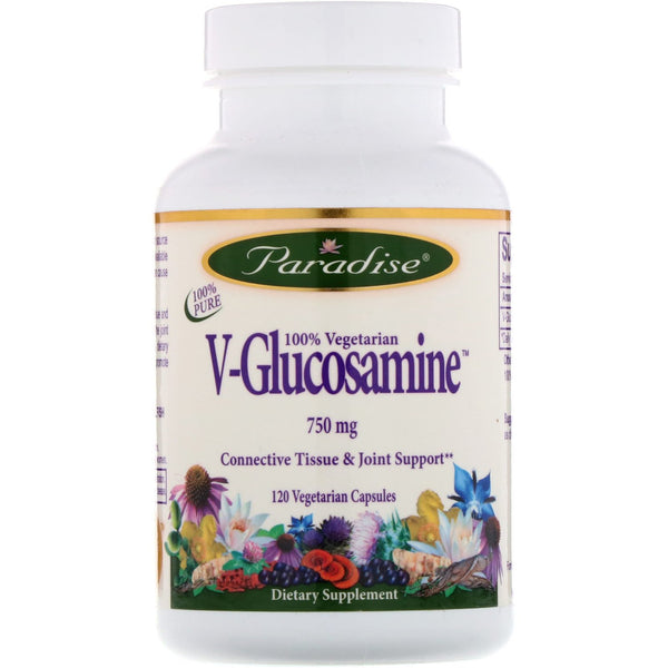 Paradise Herbs, V-Glucosamine, 750 mg, 120 Vegetarian Capsules - The Supplement Shop