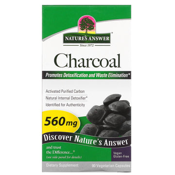 Nature's Answer, Charcoal, Activated Purified Carbon, 560 mg, 90 Vegetable Capsules