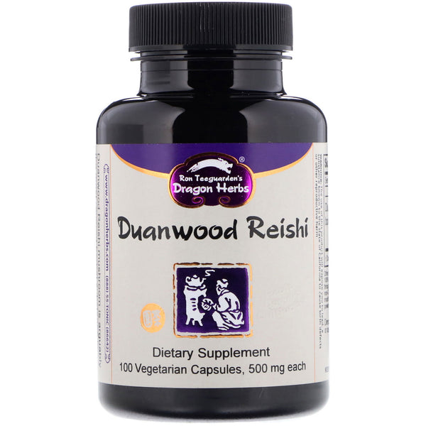 Dragon Herbs, Duanwood Reishi, 500 mg, 100 Vegetarian Capsules - The Supplement Shop