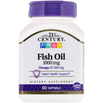 21st Century, Fish Oil, 1000 mg, 60 Softgels - The Supplement Shop