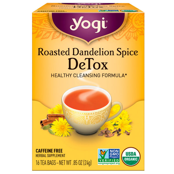 Yogi Tea, Roasted Dandelion Spice Detox, Caffeine Free, 16 Tea Bags, 0.85 oz (24 g) - The Supplement Shop