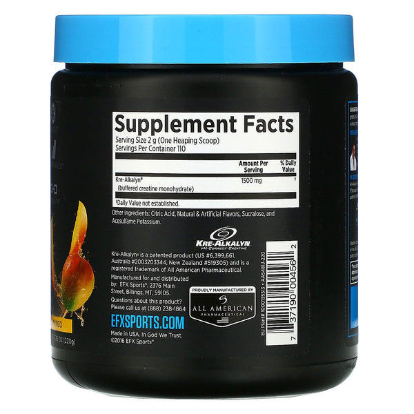 EFX Sports, Kre-Alkalyn EFX Powder, Mango, 7.76 oz (220 g) - The Supplement Shop