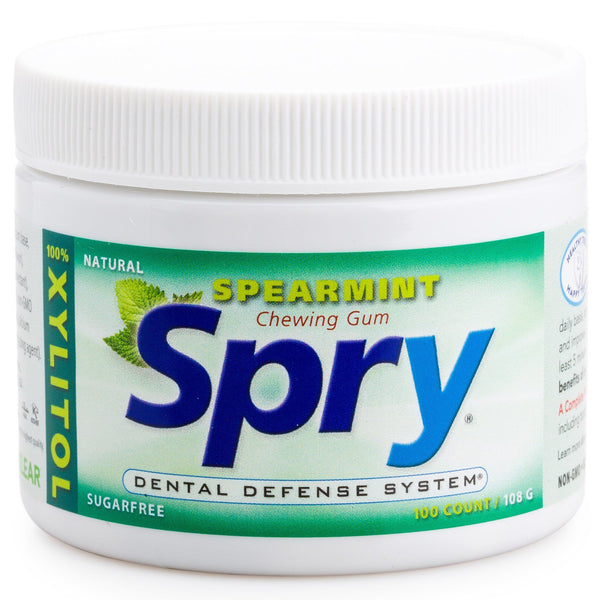 Xlear, Spry, Chewing Gum, Spearmint, Sugar Free, 100 Count (108 g) - The Supplement Shop