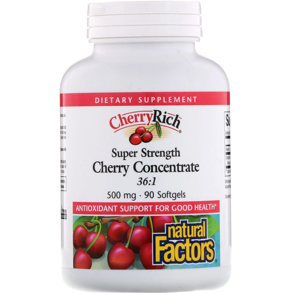 Natural Factors, CherryRich, Super Strength Cherry Concentrate, 500 mg, 90 Softgels - The Supplement Shop