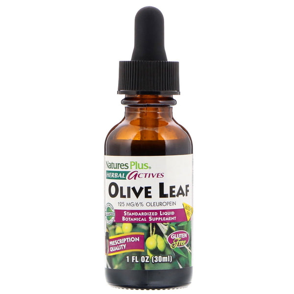 Nature's Plus, Herbal Actives, Olive Leaf, Alcohol Free, 1 fl oz (30 ml) - The Supplement Shop