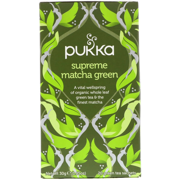 Pukka Herbs, Supreme Matcha Green, 20 Green Tea Sachets, 1.05 oz (30 g) - The Supplement Shop