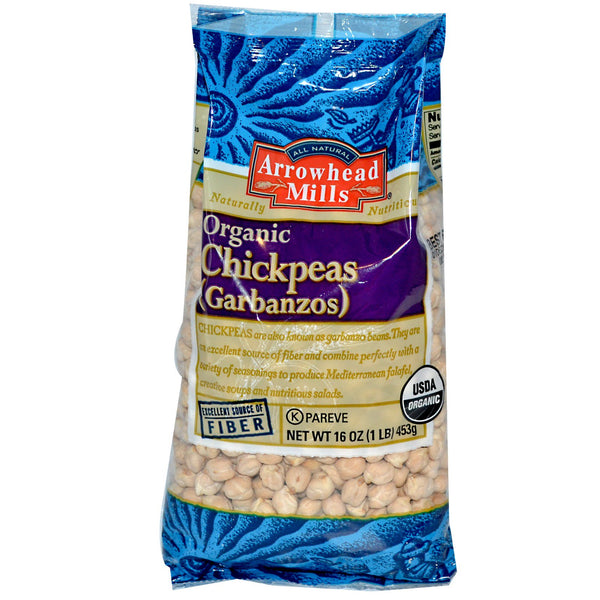 Arrowhead Mills, Organic Chickpeas (Garbanzos), 16 oz (453 g) - The Supplement Shop