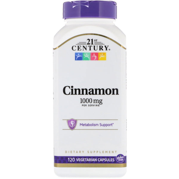 21st Century, Cinnamon, 1,000 mg, 120 Vegetarian Capsules - The Supplement Shop