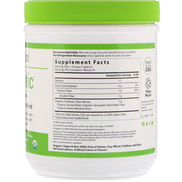 Hyperbiotics, Prebiotic, Organic Proprietary Blend, 13.23 oz (375 g) - The Supplement Shop