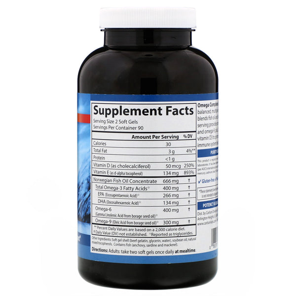 Carlson Labs, Omega Complete Gems, 180 Soft Gels - The Supplement Shop