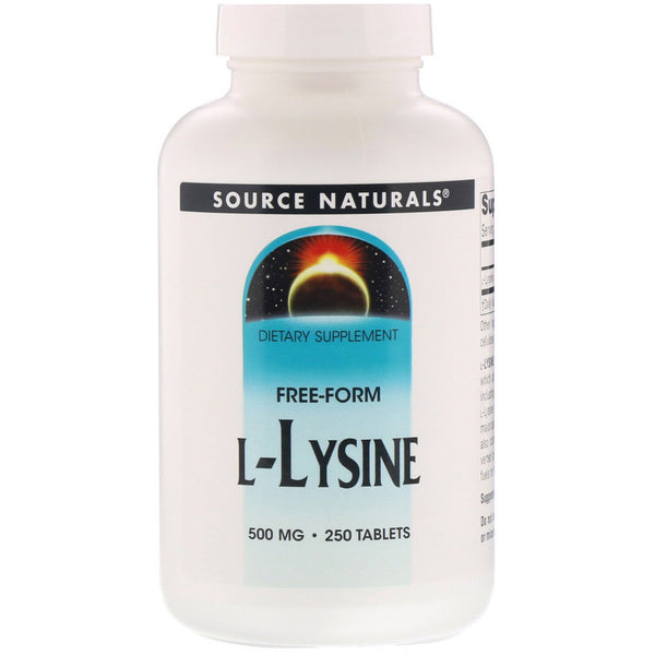 Source Naturals, L-Lysine, 500 mg, 250 Tablets - The Supplement Shop