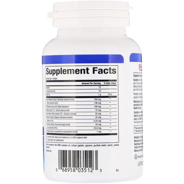 Natural Factors, Prostate Health, Complete Herbal Formula, 60 Softgels - The Supplement Shop