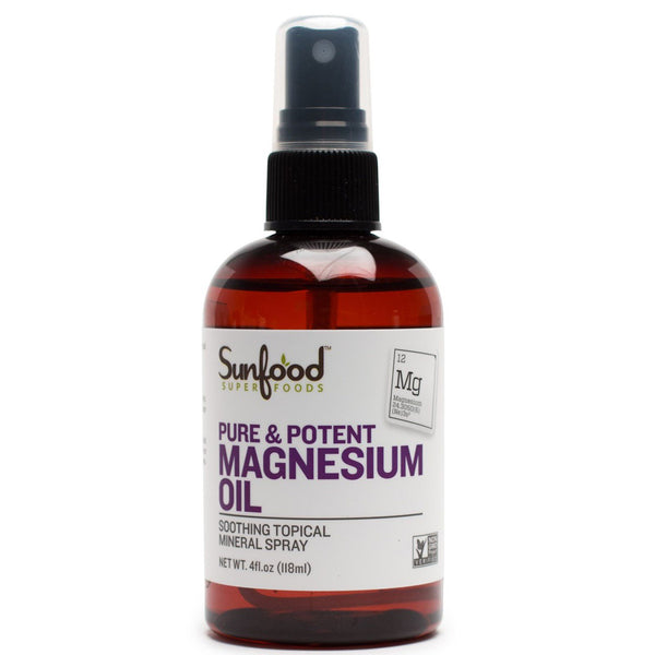 Sunfood, Pure & Potent Magnesium Oil, 4 fl oz (118 ml) - The Supplement Shop