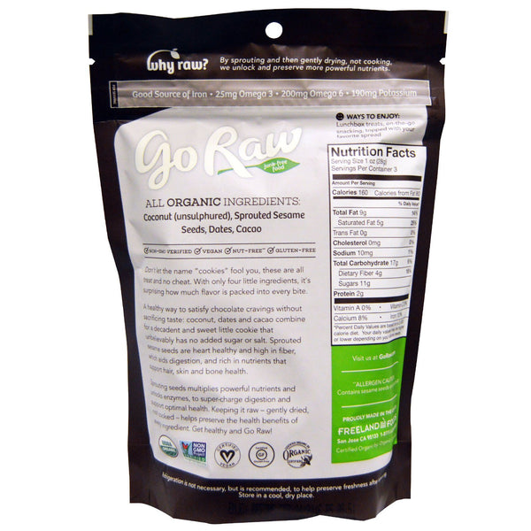 Go Raw, Organic, Choco Crunch Sprouted Cookies, 3 oz (85 g)