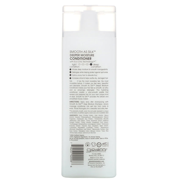 Giovanni, Smooth As Silk, Deeper Moisture Conditioner, 8.5 fl oz (250 ml) - The Supplement Shop