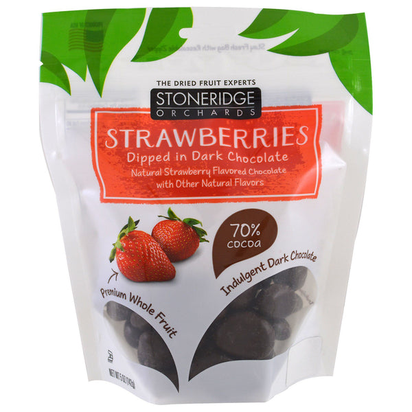 Stoneridge Orchards, Strawberries, Dipped in Dark Chocolate, 70% Cocoa, 5 oz (142 g) - The Supplement Shop