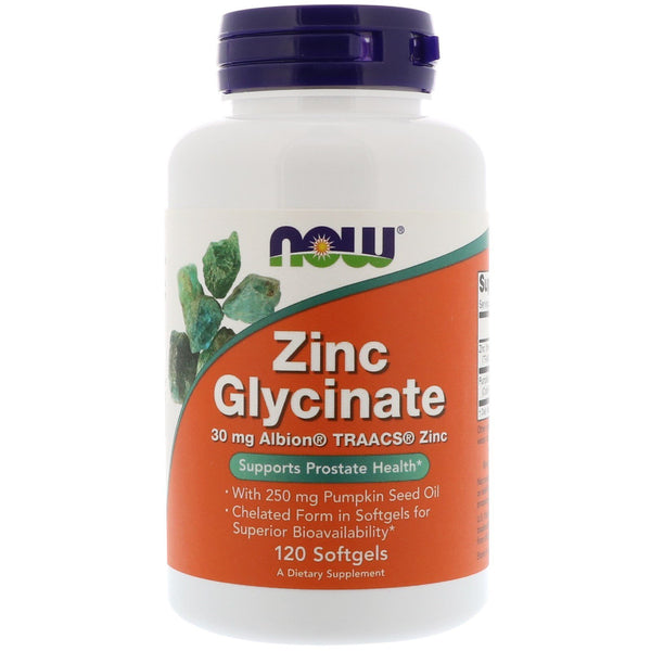 Now Foods, Zinc Glycinate, 120 Softgels - The Supplement Shop