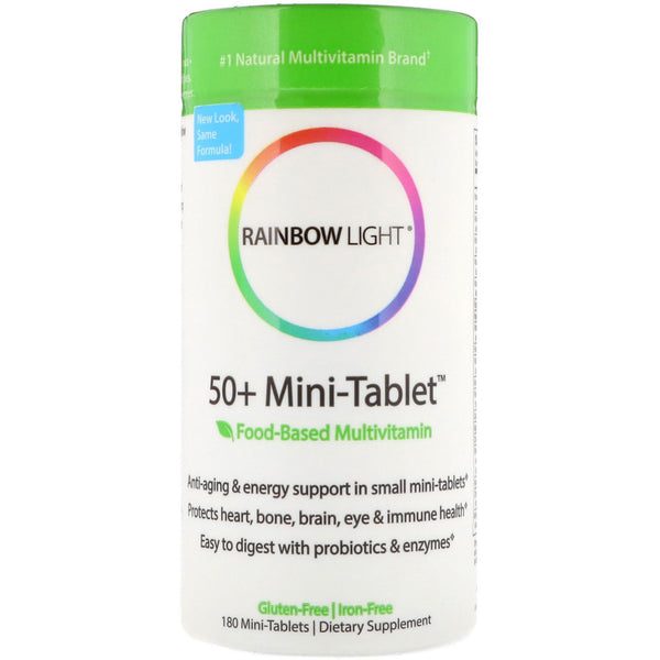 Rainbow Light, 50+ Mini-Tablet, Food-Based Multivitamin, 180 Mini-Tablets - The Supplement Shop