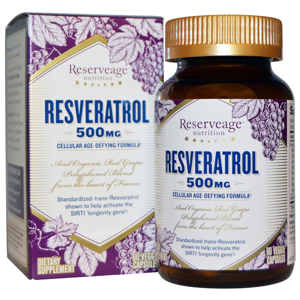 ReserveAge Nutrition, Resveratrol, 500 mg, 60 Veggie Capsules - The Supplement Shop