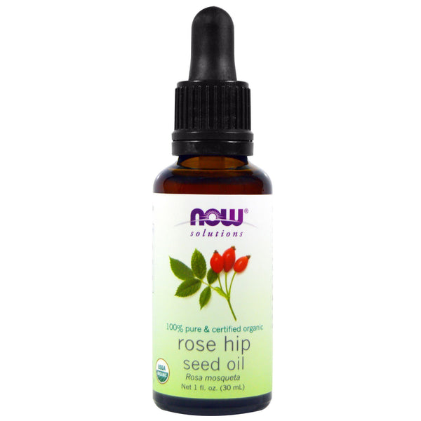 Now Foods, Solutions, Certified Organic Rose Hip Seed Oil, 1 fl oz (30 ml) - The Supplement Shop