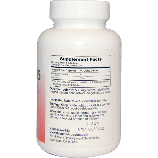 Seagate, Lycopene-15, 15 mg, 90 Vcaps - The Supplement Shop