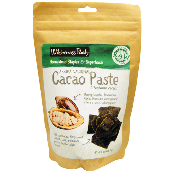 Wilderness Poets, Arriba Nacional Cacao Paste, 8 oz (226.8 g) - The Supplement Shop