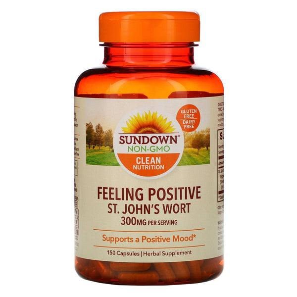 Sundown Naturals, Feeling Positive, St. John's Wort, 300 mg, 150 Capsules - The Supplement Shop