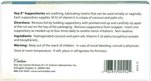 Carlson Labs - Key-E Natural Vitamin E Suppositories - 24 Inserts