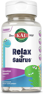 KAL, Dinosaurs, Relax-a-Saurus, L-Theanine Blend, Grape, 30 Chewables