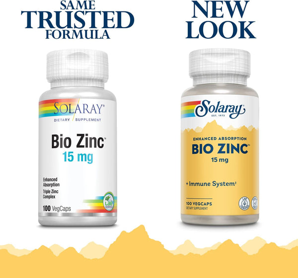 Solaray, Bio Zinc, 15 mg, 100 VegCaps