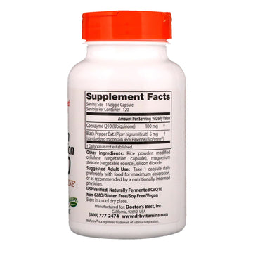 Doctor's Best, High Absorption CoQ10 with BioPerine®, 100 mg, 120 Veggie Caps